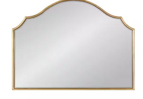 Photo 1 of Leanna 18 in. H x 24 in. W Glam Arch Framed Gold Wall Mirror
