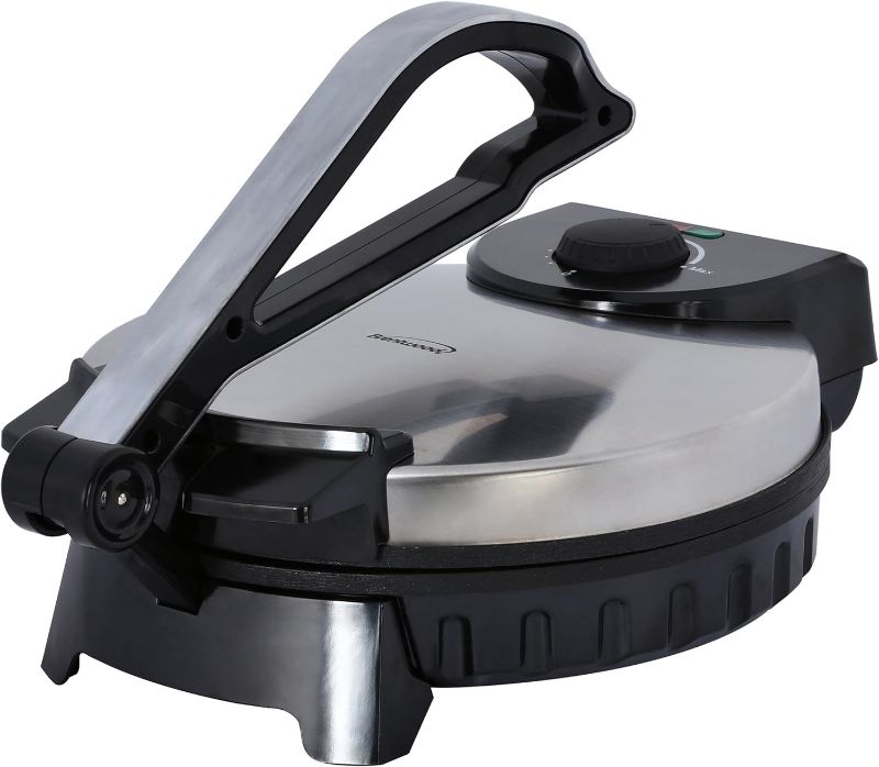 Photo 1 of Brentwood Electric Tortilla Maker Non-Stick, 10-inch, Brushed Stainless Steel/Black
