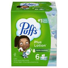 Photo 1 of Puffs Plus Lotion Facial Tissue, 10 Cube Box, 56 Tissues Per Box
