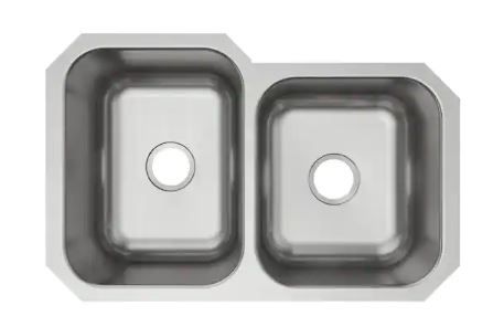 Photo 1 of Avenue 32in. Undermount 2 Bowl 18 Gauge Stainless Steel Sink Only and No Accessories
