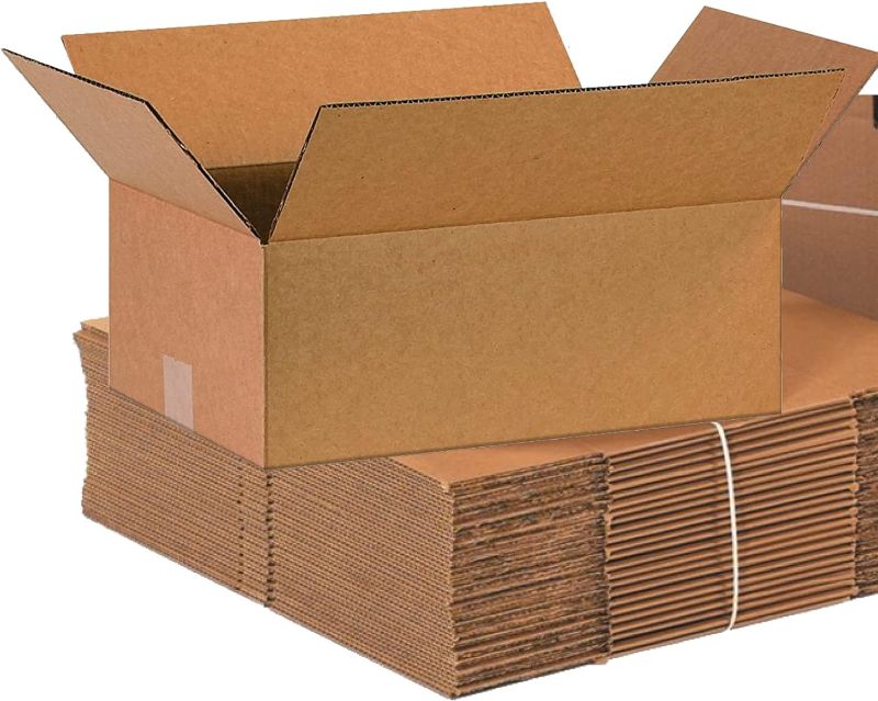 Photo 3 of 16 x 10 x 6 Corrugated Cardboard Storage Boxes, Medium 16"L x 10"W x 6"H, Pack of 25 | Shipping, Packaging, Moving for Home or Business, Strong Wholesale Bulk Boxes