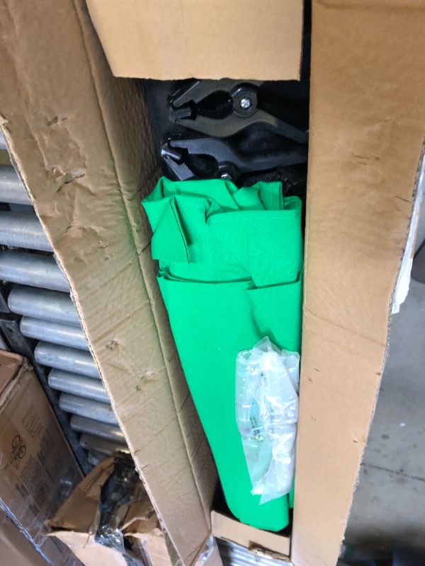 Photo 1 of HYJ-INC Photo Background Support System with 8.5 x 10ft Backdrop Stand Kit, 6 x 9.5ft 100% Pure Muslin Chromakey Green Screen Backdrop,Clamp, Carry Bag for Photography Video Studio