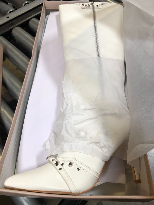 Photo 1 of LALA IKAI Women's Pointy Toe High Boots Zipper Stiletto Knee Boots Dress Party Shoes- SIZE 10
