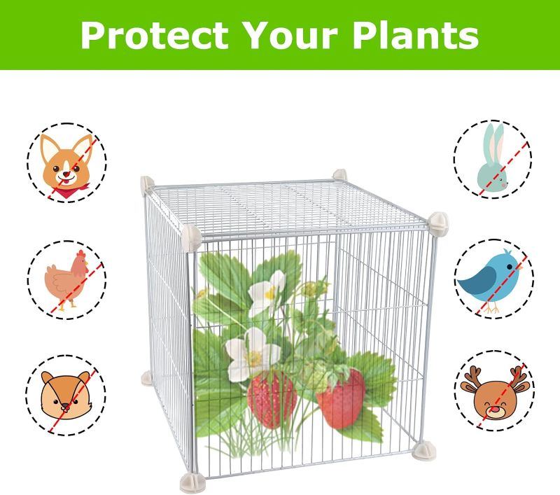 Photo 1 of Garden Chicken Wire Cloche Plant Protectors, DIY White Plant Cages for Plants and Vegetables to Protect from Rabbits,Deers,Birds, Squirrels and Other Animals White Plants cages