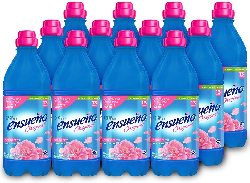 Photo 1 of Ensueño - Hypoallergenic Liquid Laundry Fabric Softener, Spring Fresh Scent - 22 Fl Oz And 13 Laundry Loads Per Bottle, Pack Of 12

