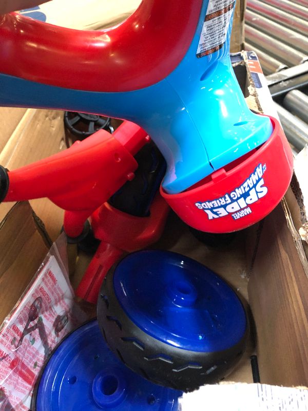 Photo 2 of Marvel Spidey and his Amazing Friends Electro Light Trike for Boys by Huffy,Blue, Large Spider-man Blue Toddler