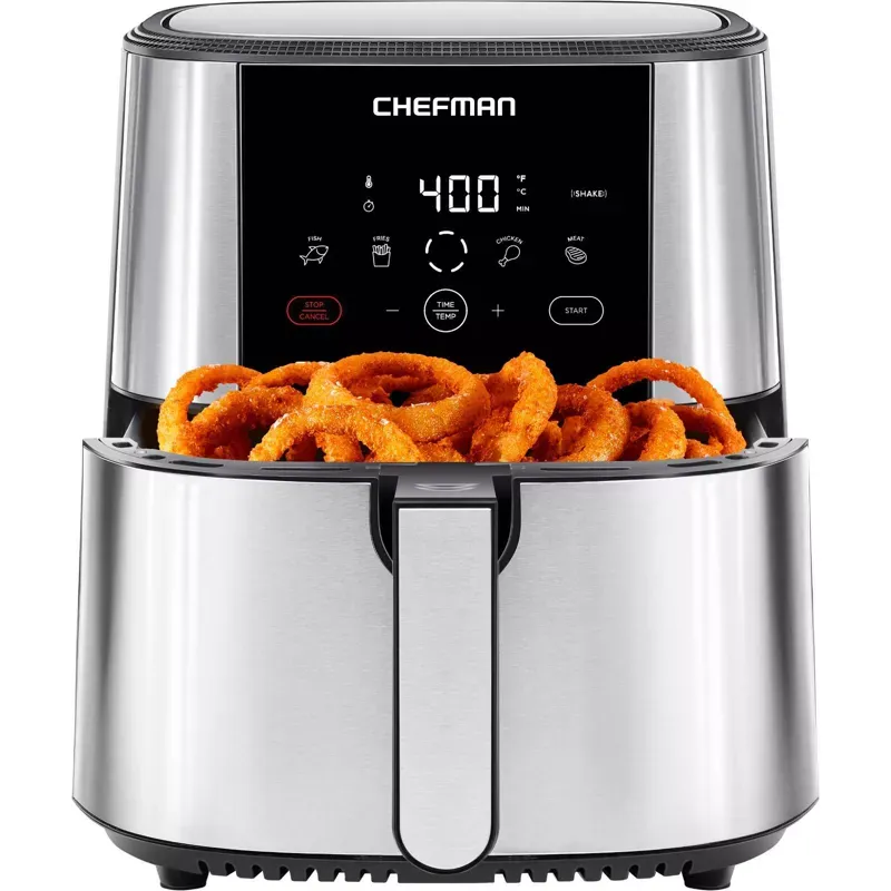 Photo 1 of Chefman Turbofry 8 Qt Air Fryer with Digital Controls - Stainless Steel
