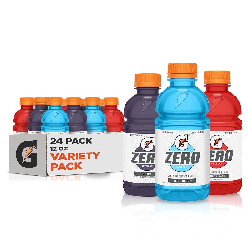 Photo 1 of Gatorade Zero, Variety Pack 2.0, 12 Fl Oz (Pack of 24)
EXP 5-23-24