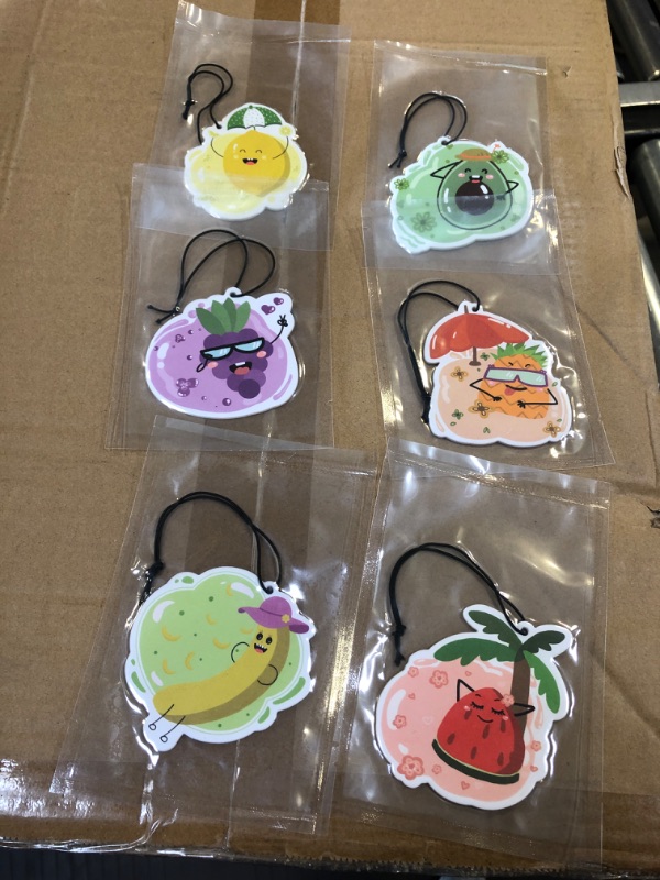 Photo 2 of Car Air Fresheners, Bouroki Fruit Series Car Decor Hanging Scents Freshener Automotive Interior Room Decor for Men/Women Mother's Day/Father's Day Gift 6Pcs