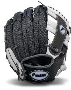 Photo 1 of Franklin Sports Kids Baseball Glove Teeball Gloves for Kids + Toddlers - Left + Right Hand Throw Mitts + Glove Sets with Foam Balls - Boys + Girls Gloves - 9.5" Inch Right Hand Throw Glove and Ball Black/Graphite/White