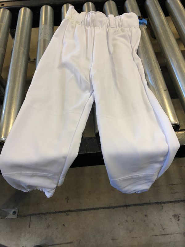 Photo 2 of CHAMPRO Performance Youth Pull-Up Baseball Pants with Belt Loops White Small