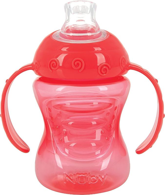 Photo 1 of Nuby Two-Handle No-Spill Super Spout Grip N' Sip Cup, 8 Ounce (1 Pack Coral)

