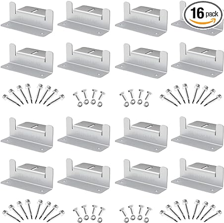 Photo 1 of 16 Units per Set Solar Panel Mounting Z Brackets, Solar Panel Mounting Brackets Lightweight Aluminum Corrosion-Free for RVs, Trailers, Boats, Yachts, Wall and Other Off Gird Roof
