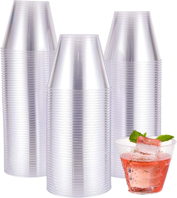 Photo 1 of JOLLY CHEF 9 oz Clear Disposable Plastic Cups, 100 Pack Clear Plastic Cups Tumblers, Heavy-duty Party Glasses, Disposable Cups for Thanksgiving, Halloween, Christmas Party

