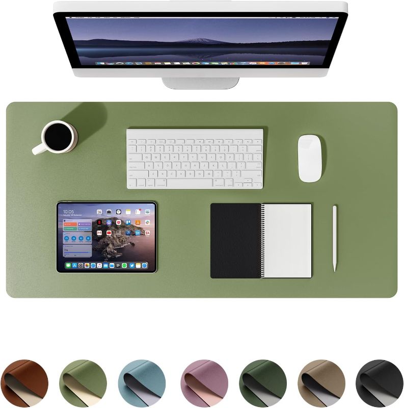 Photo 1 of Dual Side Desk pad (Green+Beige, 23.6" x 13.8")
