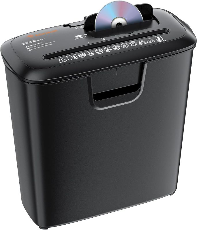 Photo 1 of Bonsaii Paper Shredder for Home Use, 8-Sheet StripCut Home Office Shredder, CD/Credit Card Shredder Machine with Overheat Protection, 3.4 Gallons Wastebasket
