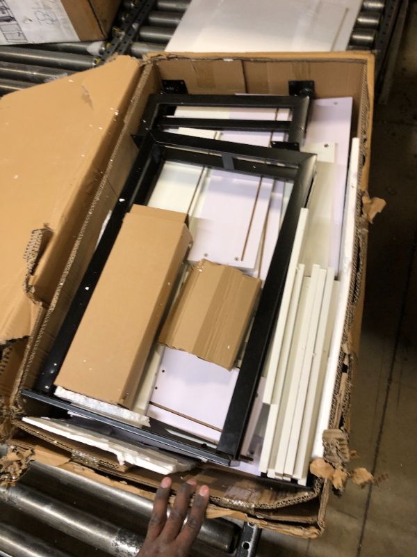 Photo 1 of leejdn White Vanity Desk with 3-Color Touch Screen Lighted Mirror, 5 Drawers, Makeup Vanity Table Set with LightsDressing Table for Women Girls 876 15.7D*35.5-47W*52H