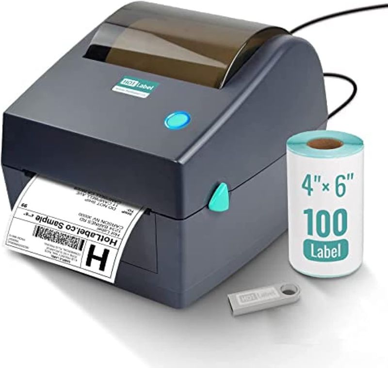 Photo 1 of S8 Shipping Label Printer -100 4×6 Mailing Thermal Labels, USB Barcode Desktop Thermal Shipping Label Printer for UPS USPS FedEx Ebay Etsy Shopify Packages Postage Label Writer Windows Mac
