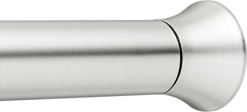 Photo 1 of Amazon Basics Bathroom Shower Window Curtain Tension Rod, Adjustable Length, 42-73", Nickel
