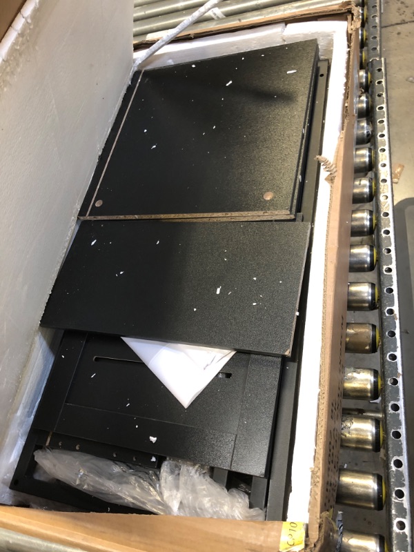 Photo 1 of Furniouse 5-Tier Kitchen Bakers Rack with Power Outlet, Industrial Microwave Oven Stand with Shelves, Kitchen Utility Storage Shelf with Cabinet, Standing Kitchen Storage Rack,Black with Power Outlet Black