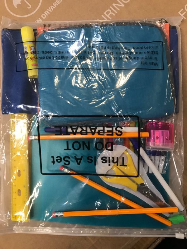 Photo 1 of KIDS SCHOOL SUPPLIES PACK; PENCIL, ERASER,SHARPENER, RULER, ETC