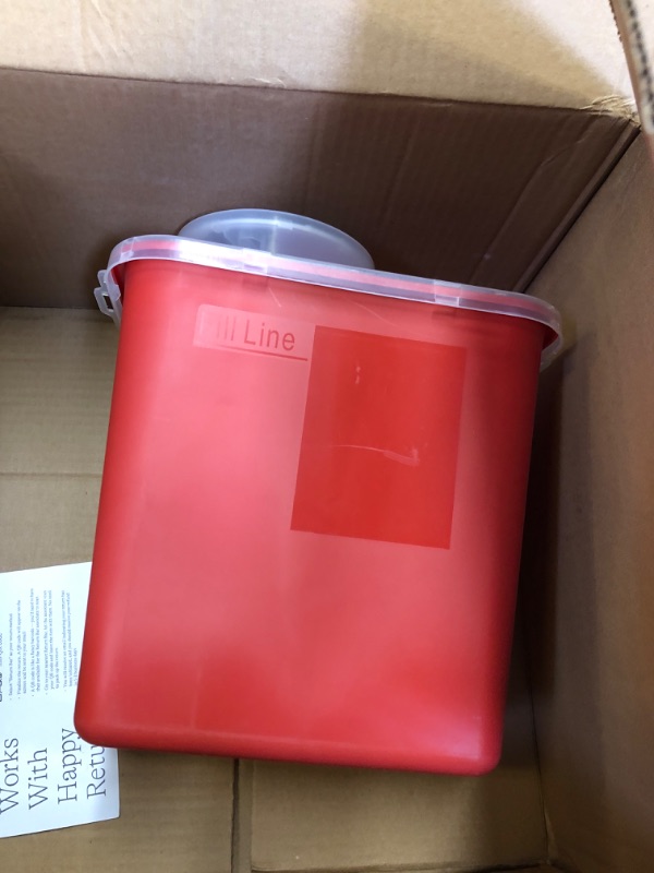 Photo 2 of 2 Gallon Size | Sharps and Biohazard Waste Disposal Container by Oakridge Products with Chimney Top Style Lid