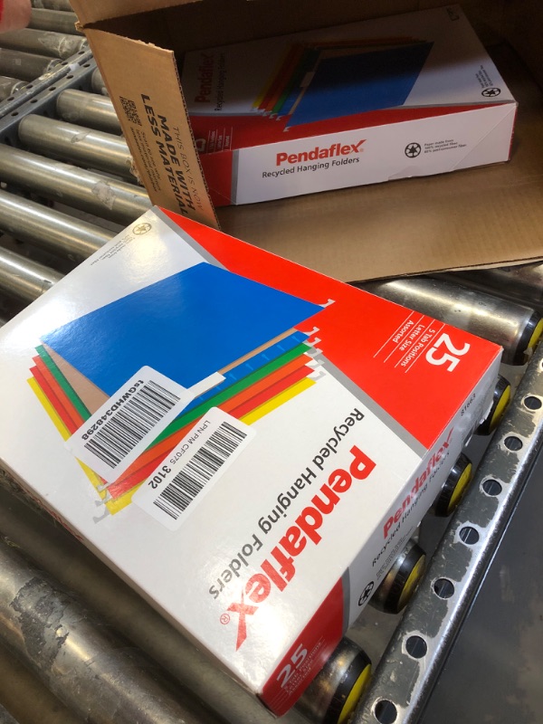 Photo 2 of 2Pack  Pendaflex Hanging File Folders, Letter Size, Assorted Colors, 1/5-Cut Adjustable Tabs, 25 Per Box (81663) Assorted Colors Letter Folders