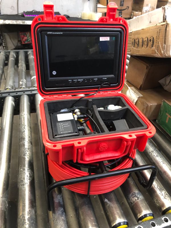 Photo 2 of Sewer Camera with 512Hz Sonde Transmitter 100FT/30M,MINGBOSKY Pipe Inspection Camera 1080P HD 9" LCD Screen, IP68 Waterproof Industrial Plumbing Endoscope Drain Inspection System with 16G SD Card RD-30M