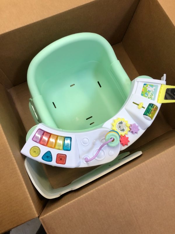 Photo 2 of 3-in-1 Discovery Seat and Booster - Convertible, Infant Activity and Feeding Seat with Electronic Piano for Sensory Exploration, for Babies and Toddlers, Mint