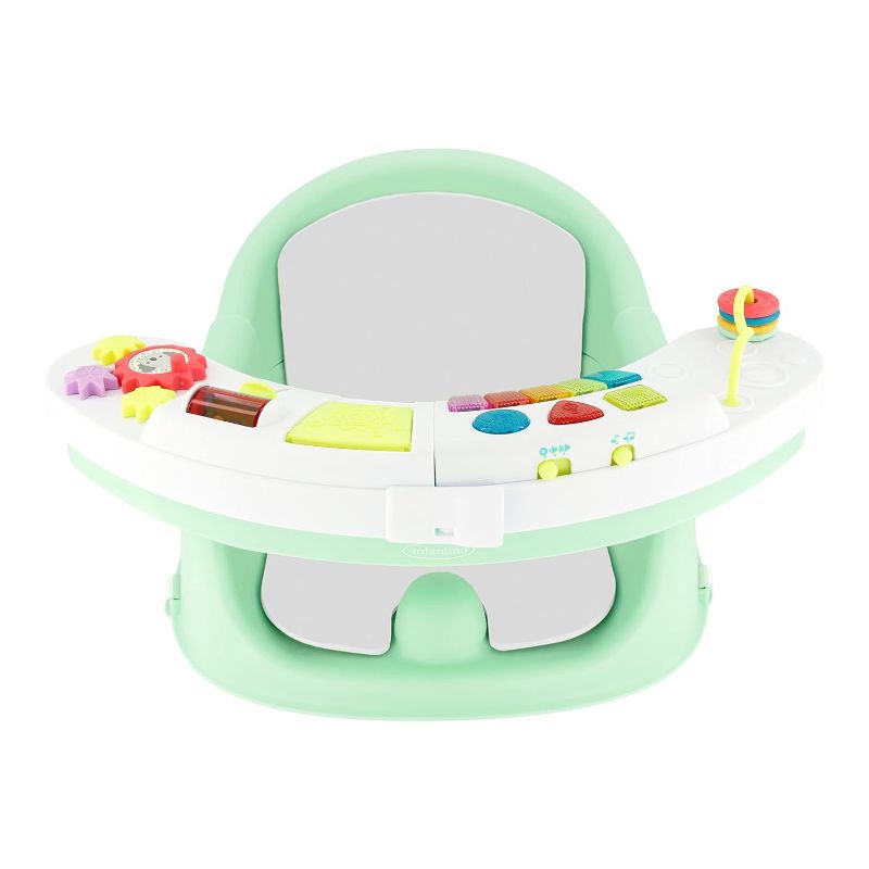 Photo 1 of 3-in-1 Discovery Seat and Booster - Convertible, Infant Activity and Feeding Seat with Electronic Piano for Sensory Exploration, for Babies and Toddlers, Mint
