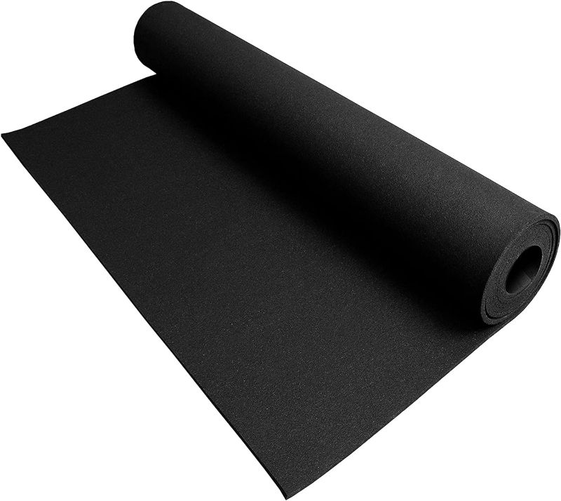 Photo 1 of 48.5 RUBBER MAT - Heavy Duty Rubber Flooring Roll | Flexible Recycled Rubber Roll Flooring for a Stronger and Safer Basement, Home Gym
