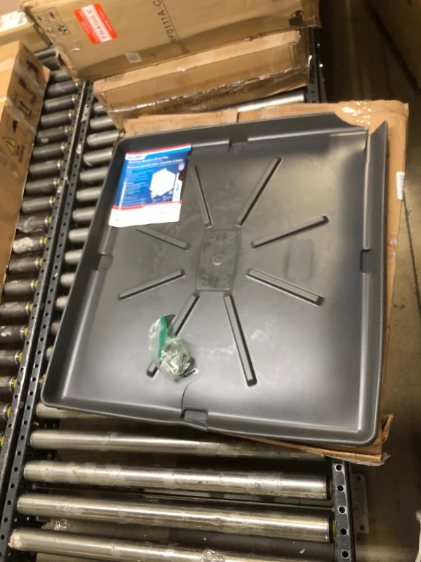 Photo 1 of Camco 20750 Washing Machine Drain Pan with PVC Fitting, 30-Inch x 32-Inch, Graphite - Protects Your Floors from Washing Machine Leaks - Easy to Use Standard Packaging Graphite 30" x 32"