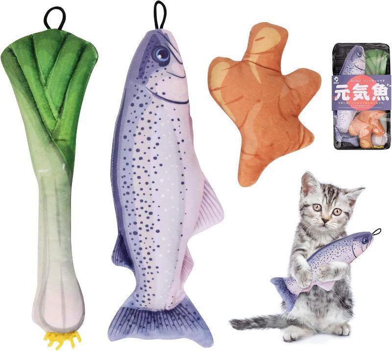 Photo 1 of Catnip Toy, Chew Bite Resistant Toys for Cats,Cat Toys for Indoor Cats, Interactive Cat Toy, Cat Chew Toy with Catnip, Fish Food Catnip Toy Set of 3 (A)
