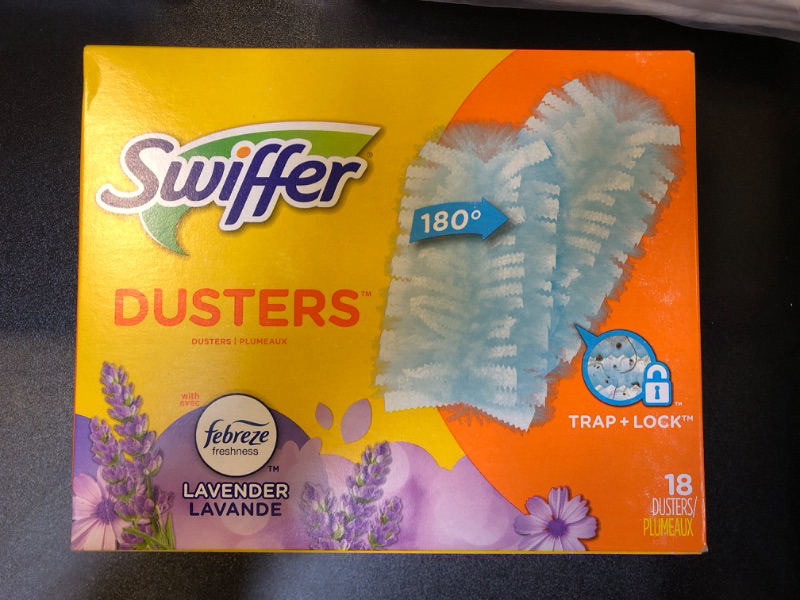 Photo 1 of Swiffer Dusters, Ceiling Fan Duster, Multi Surface Refills with Febreze Lavender, 18 Count 18 Count (Pack of 1) Duster