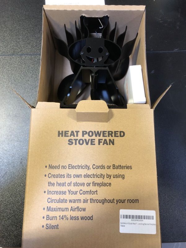 Photo 2 of 4-Blade Heat Powered Stove Fan for Wood/Log Burner, Fireplace Fan for Wood Burning Stove,Wood Stove Fan