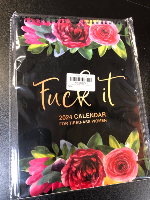 Photo 2 of Fuck it Calendar - Fu-ck it Calendar for Tired Ass Women, Novelty Fu-ck it 2024 Calendar, Funny Swear Word Flower Planner Monthly Calendar Gag Gift for Women, While Elephant