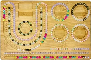 Photo 1 of AOCEAN Bamboo Beading Board for Jewelry Making - Versatile Design Board with Storage Case - Ideal for Bracelets Necklaces and DIY Jewelry Design (17 x 12 inchs)
