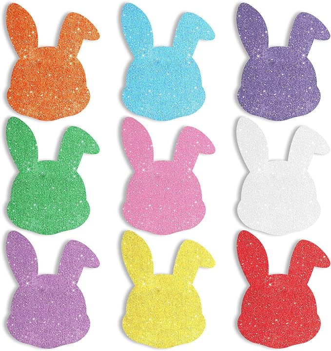 Photo 1 of 120 Pieces Bunny Glitter Cutouts Easter Bunny Paper Cutouts Easter Bulletin Board Cutouts Easter Bunny Cardboard Cutouts for Crafts Bulletin Board Classroom Decor (Bunny)
