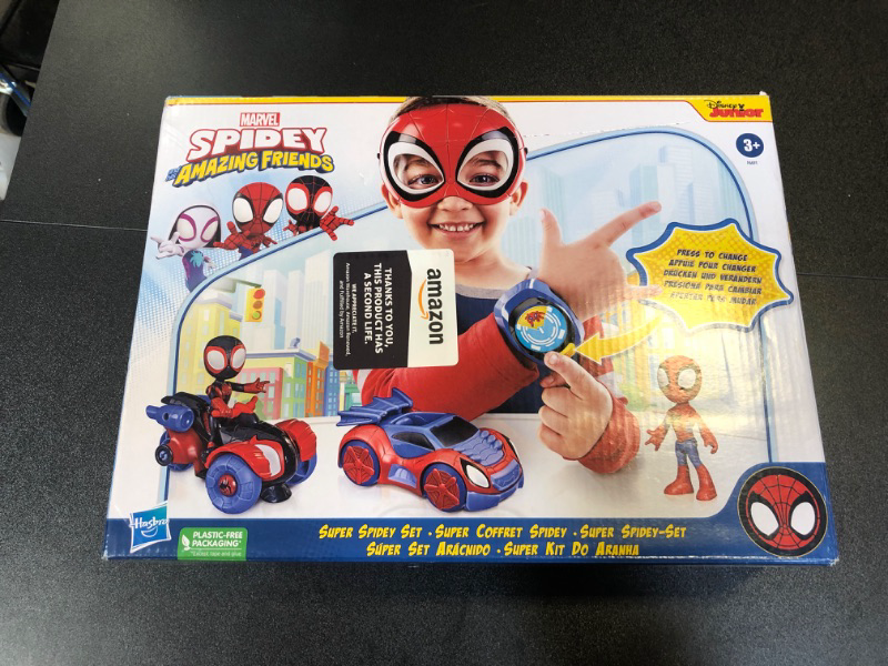 Photo 2 of Spidey and His Amazing Friends Super Spidey Set, Role Play Toys, Toy Car Set, Marvel Spider-Man Mask Great for Kids, 3+ Years