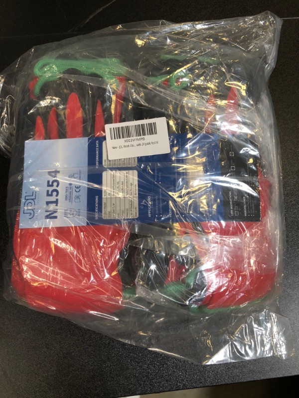 Photo 1 of 24 PACK RED M Safety Work Gloves with Nitrile Coating-Waterproof Palm