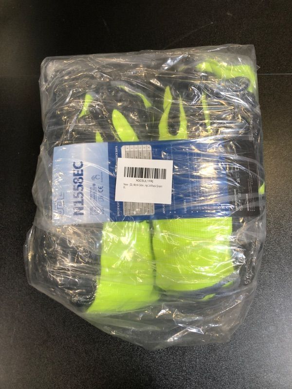 Photo 1 of 24 PACK GREEN M Safety Work Gloves with Nitrile Coating-Waterproof Palm
