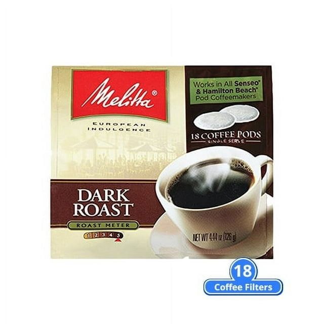 Photo 1 of 6 PACK ////   Melitta Dark Roast Coffee Pods for Senseo & Hamilton Beach Pod Brewers 18 Ct Bag (108 PODS IN TOTAL)
