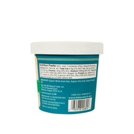 Photo 1 of (Price/Case)Bob S Red Mill Natural Foods Inc Organic Classic Oatmeal Cup 1.8 Ounces 12 per Case
