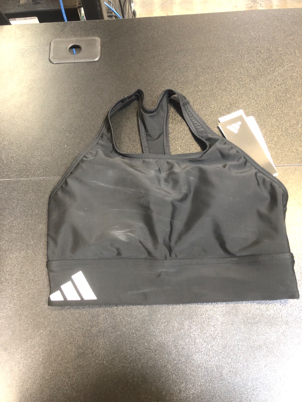 Photo 2 of adidas Women's Standard Sporty Bikini Top Medium Black/White (USED WITH TAG, MINOR STAINS)