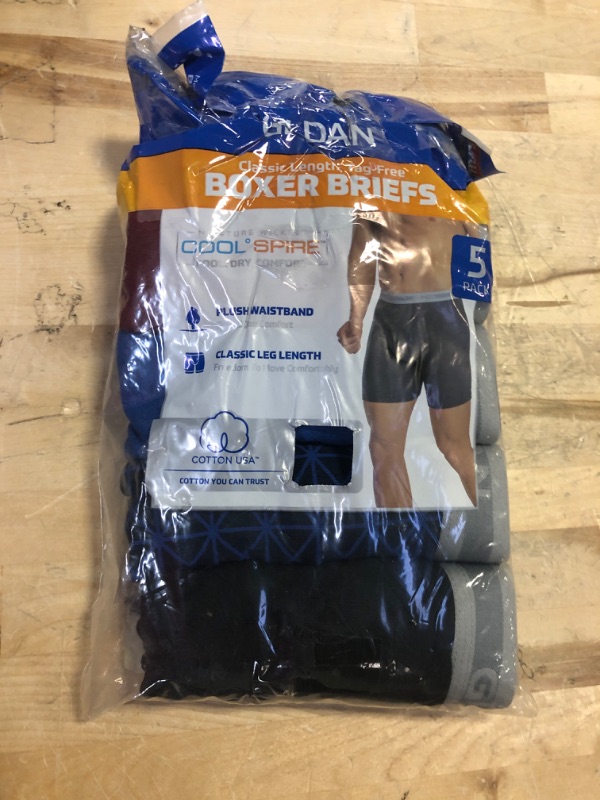 Photo 2 of Gildan Adult Men's Regular Leg Boxer Briefs, 5-Pack, SIZE S