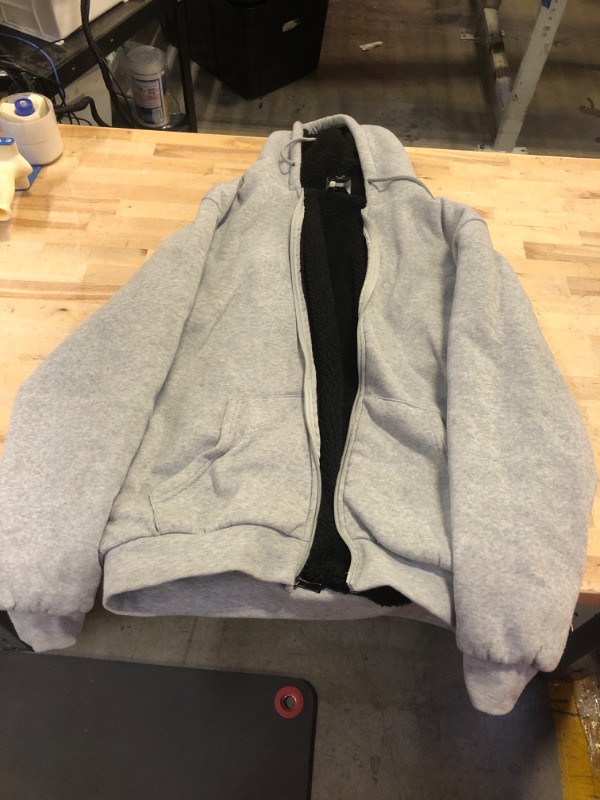 Photo 1 of GREY HOODED JACKET - SIZE L 