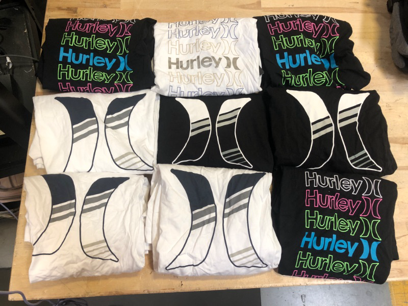 Photo 1 of 9 PACK HURLEY T-SHIRTS - STYLE AND SIZE VARIES 