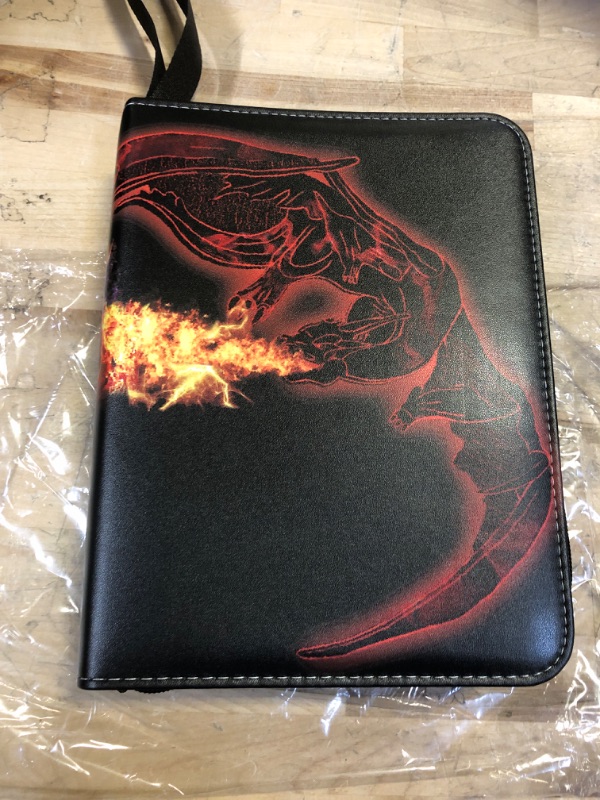 Photo 2 of Trading Card Binder Card Binder Holder: 4-Pocket for Trading Cards Holder Sleeves Portable Card Collector Book Fits 440 Cards with 55 Removable Sleeves with Zipper(Double Dragon Fight) ?Double Dragon Fight