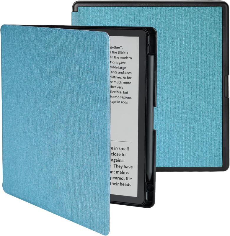 Photo 1 of Yojwzih Case for Kindle Scribe 10.2 inch (2022 Release) - Premium PU Leather Lightweight Book Cover with Waterproof. Auto Sleep/Wake with Pencil Holder (Black Blue)
