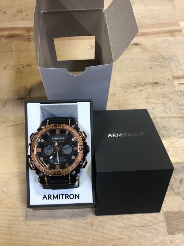 Photo 2 of Armitron® Mens Black Strap Analog Digital Watch